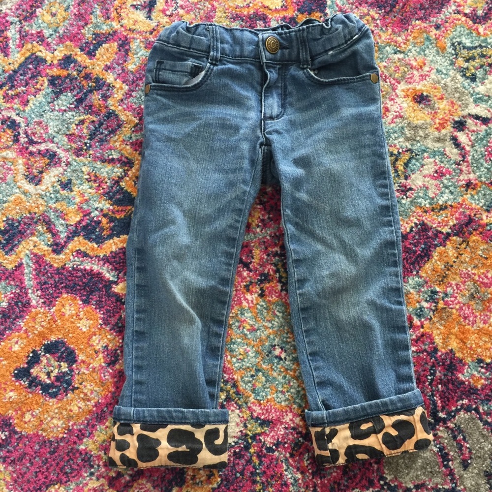 Skinny Jeans with Leopard Cuffs